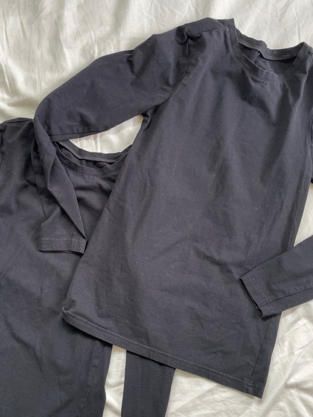Two xs Pact black longsleeve basic shirts
